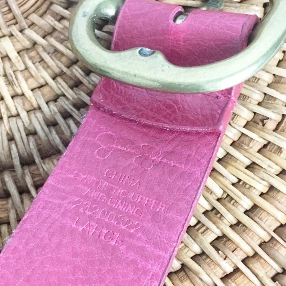 Jessica Simpson Red Studded Floral Belt Leather Size L
